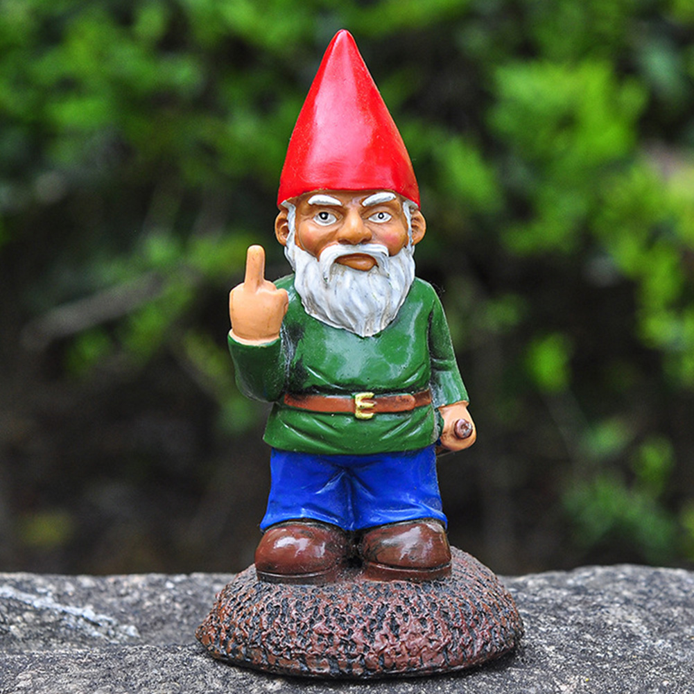 Home Decor Quirky - Kreative Gartens tatue Mittelfinger weißer Bart