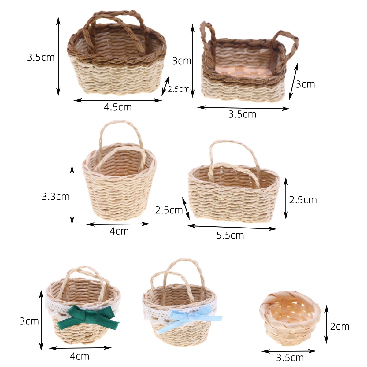 Rattan Plant Basket - 1Pc Puppenhaus Handgewebte Lafite Gras Handheld