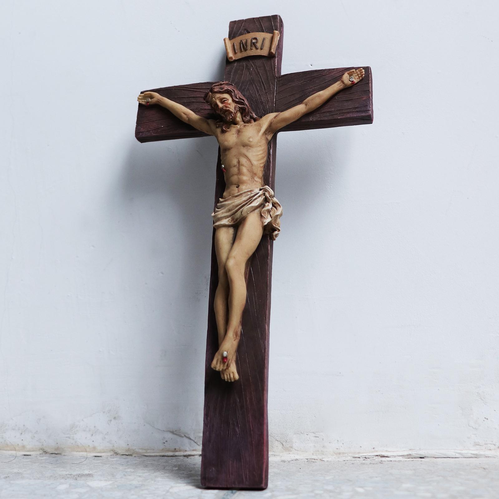 Home Decor Quirky - Kruzifix aus Kunstharz, Jesus Christus-Kreuz, Statue,
