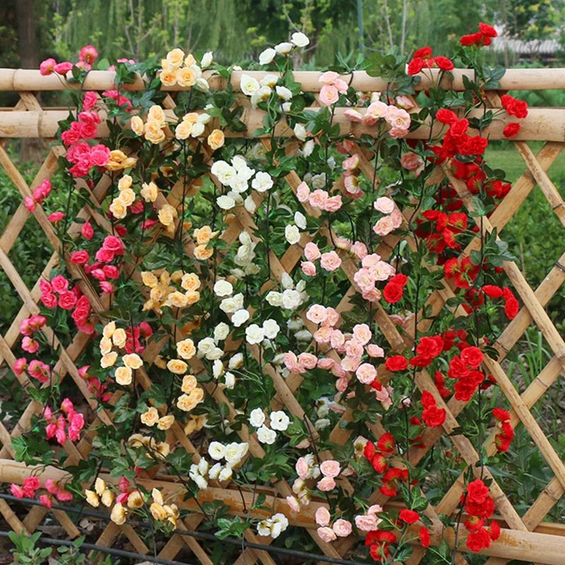 Home Decor Ai Free - Künstliche Blumen Seidenrosen Simulierte Ranken Hochzeitskranz