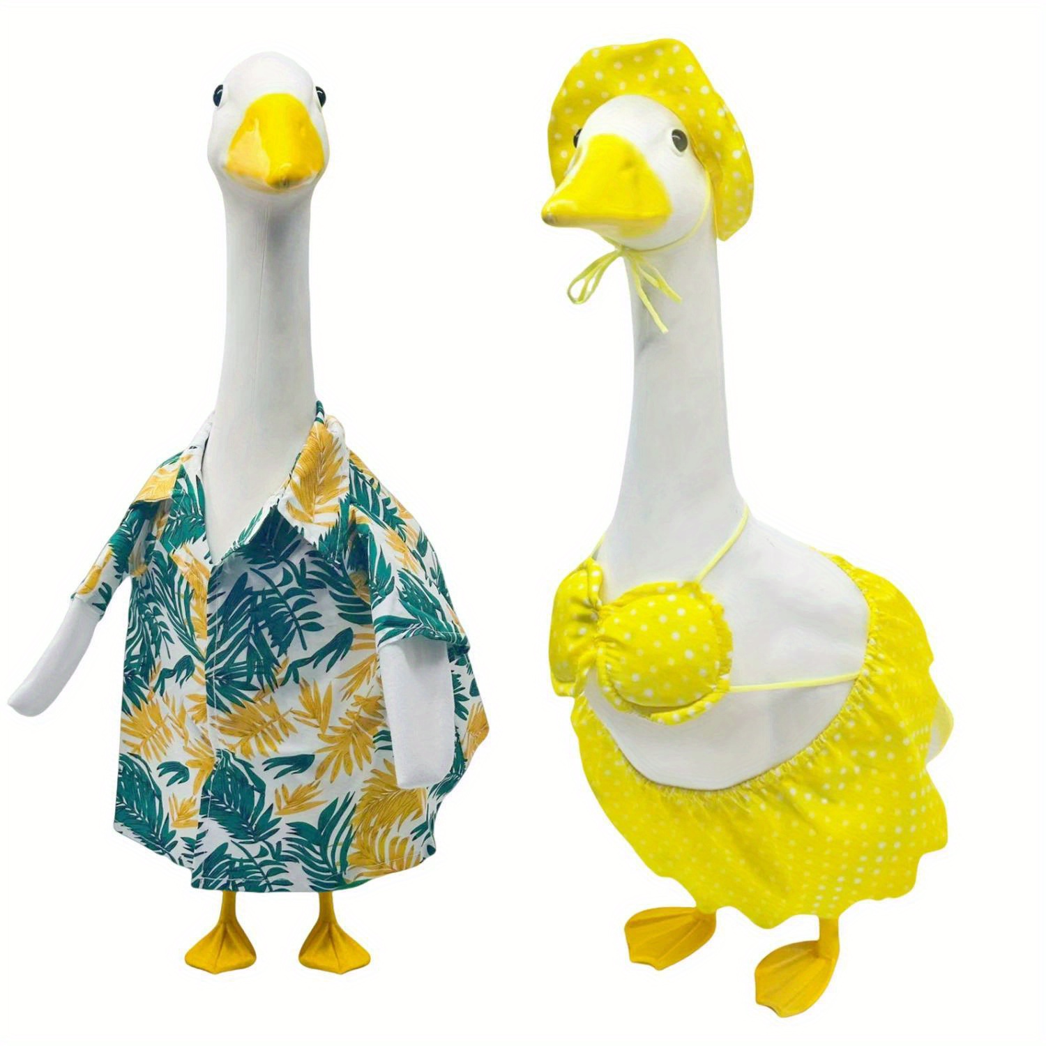 Home Decor Quirky - Gänse-Outfit, 53,2 cm, Hawaii-Bikini, Veranda-Kleidung, Rasen-Gans-Kostüm,