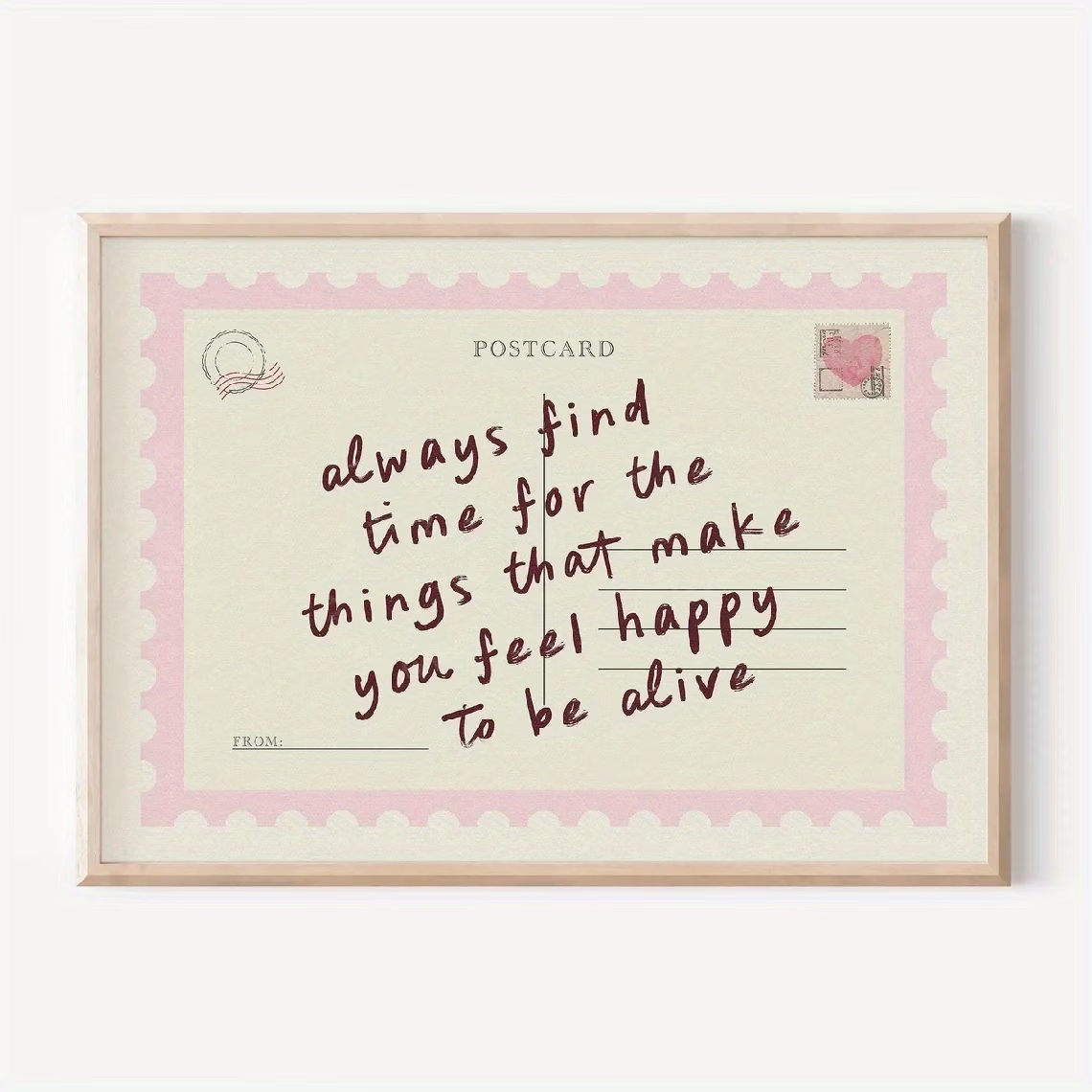Home Decor On Wall - Retro-Postkarten, die zum Verbringen von Zeit