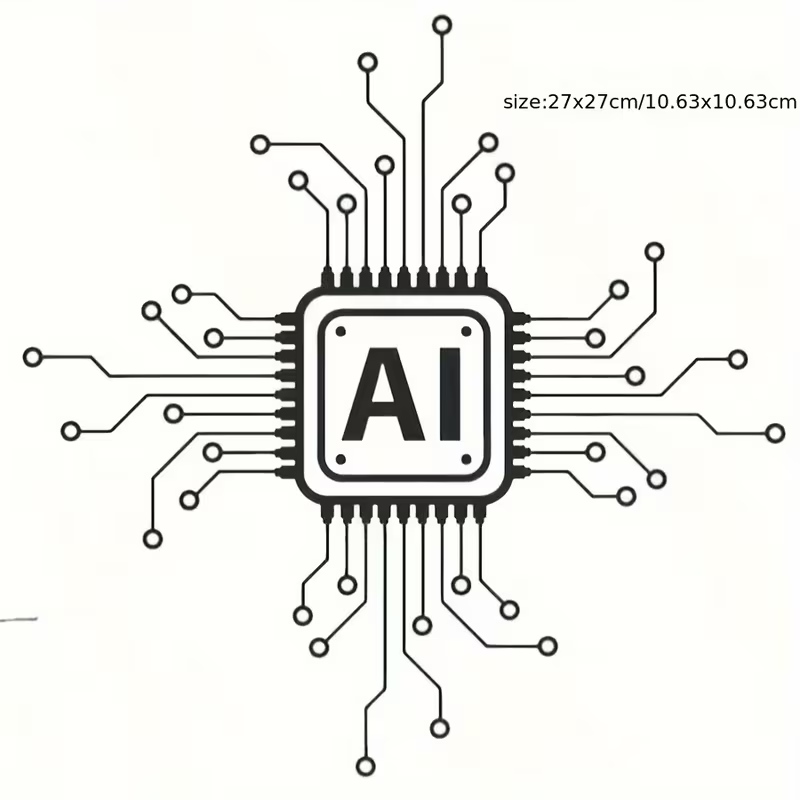 Home Decor Ai Free - AI-Technologie Leiterplatten-Vinyl-Wandaufkleber - Cartoon-Stil Glänzender Selbstklebender