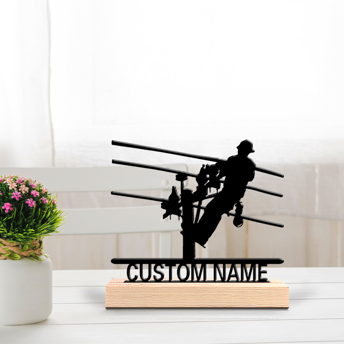 Home Decor For Wedding - 1 Stück Stilvolle Personalisierte Elektriker-Metallstatue mit