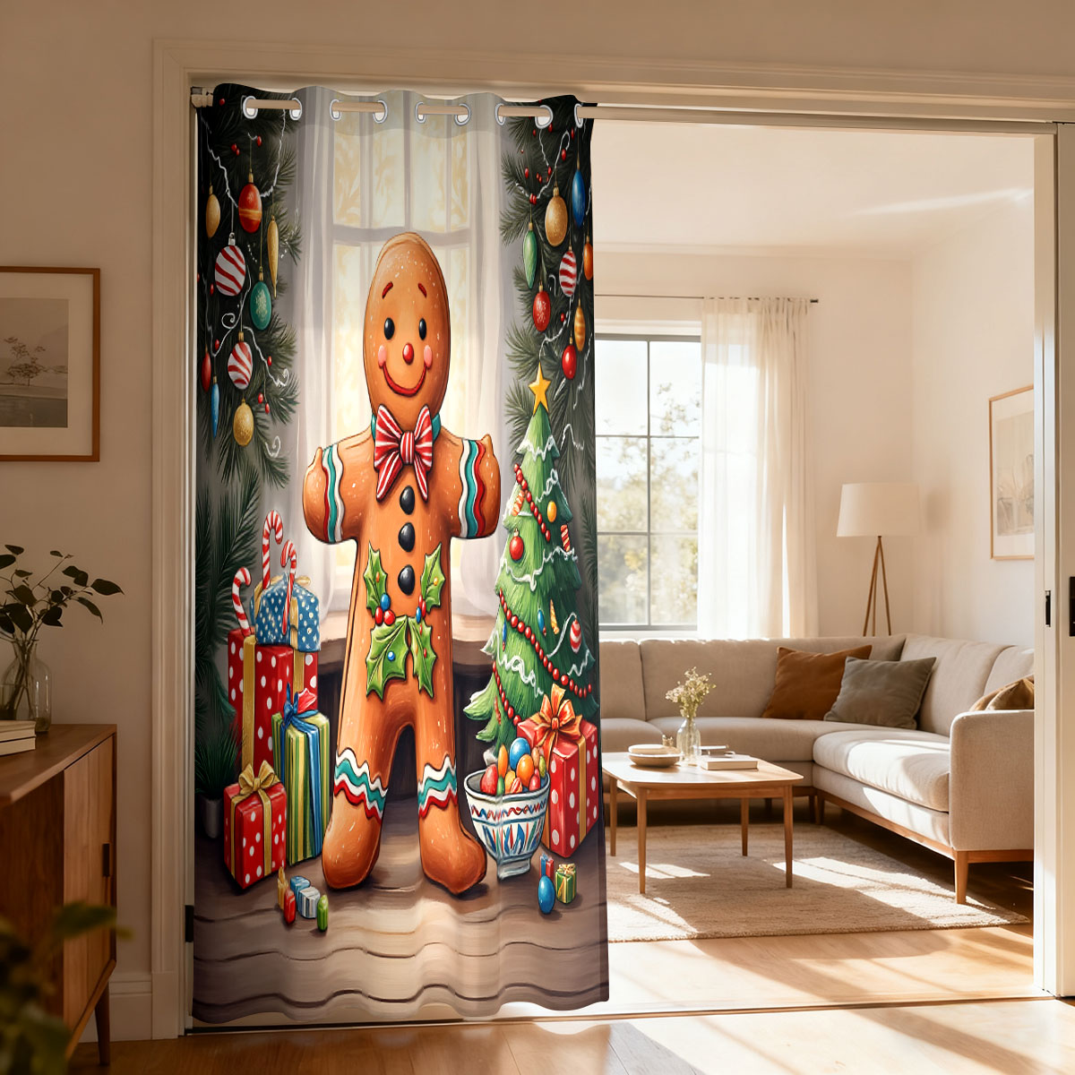 Weihnachts-Dekorationsvorhang  – Home Decor Curtains Bewertung und Preis