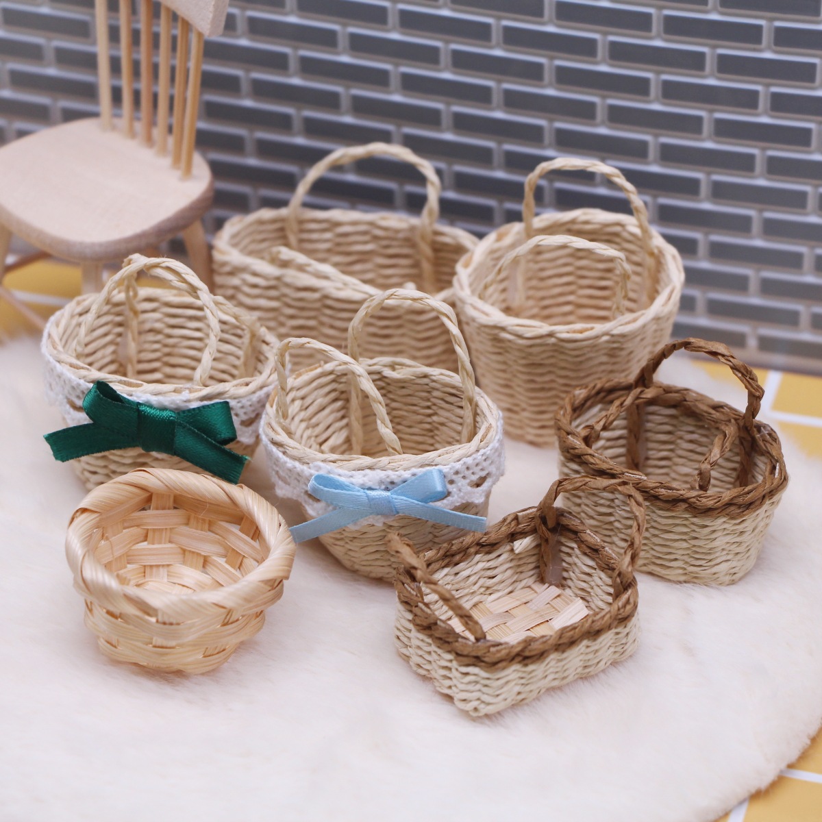 1Pc Puppenhaus Handgewebte Laf – Rattan Plant Basket Bewertung und Preis