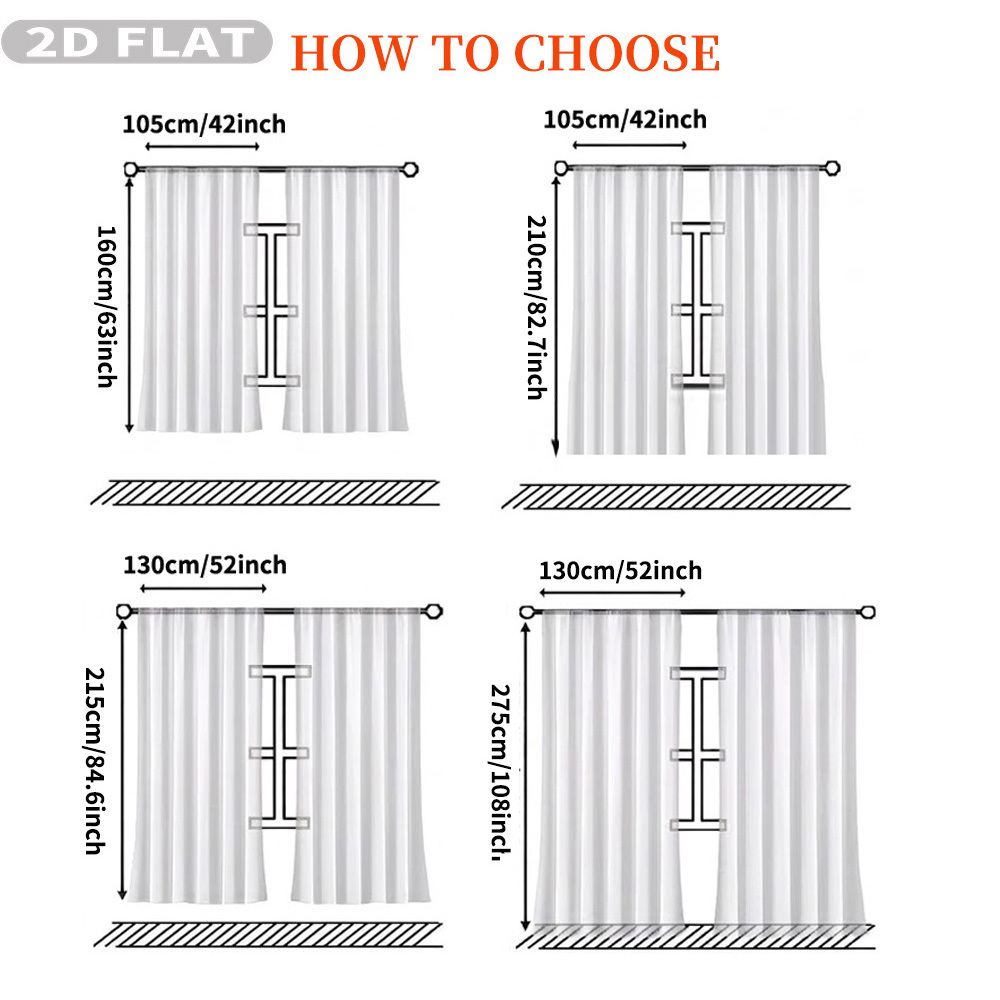 Maßgefertigte 2D Flache 2-teil – Home Decor Curtains Bewertung und Preis