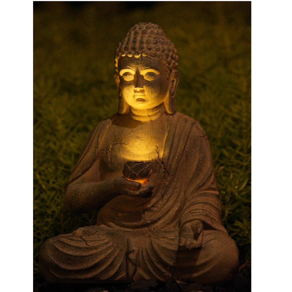 Harz Solar Buddha Statue Skulp – Home Decor Quirky Bewertung und Preis