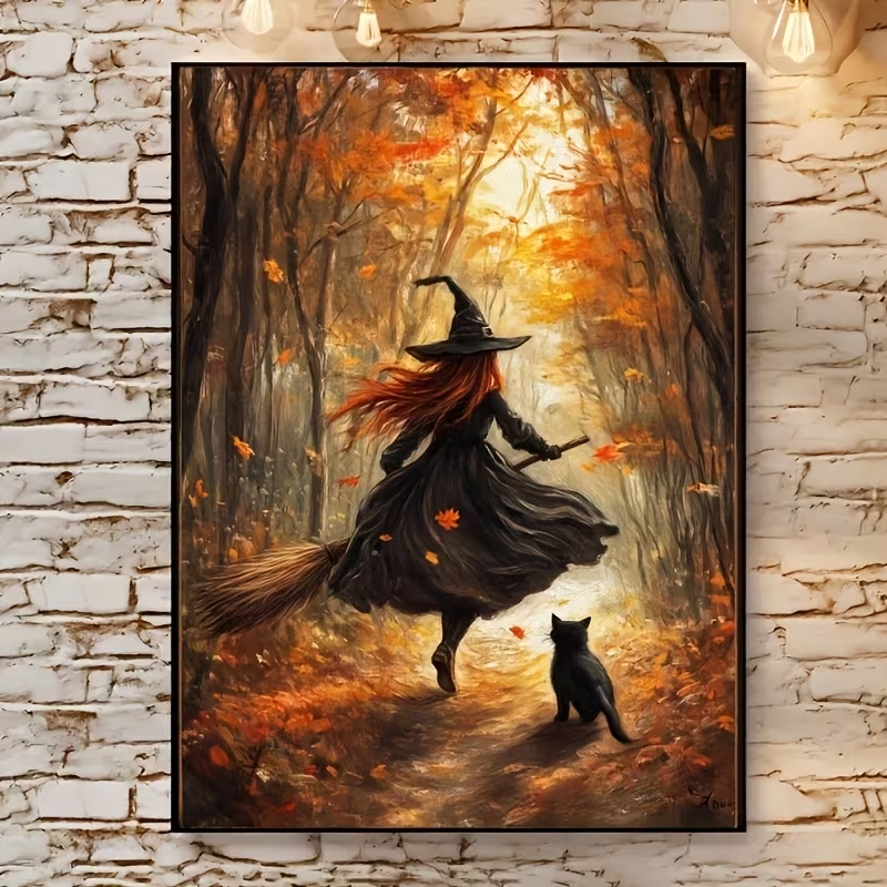 Retro Halloween Herbsthexe auf – Home Decor On Wall Bewertung und Preis